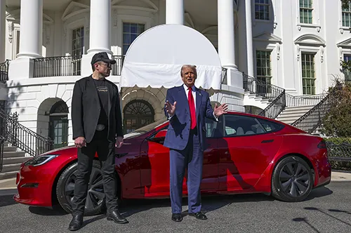 Trump and tesla model S